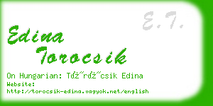 edina torocsik business card